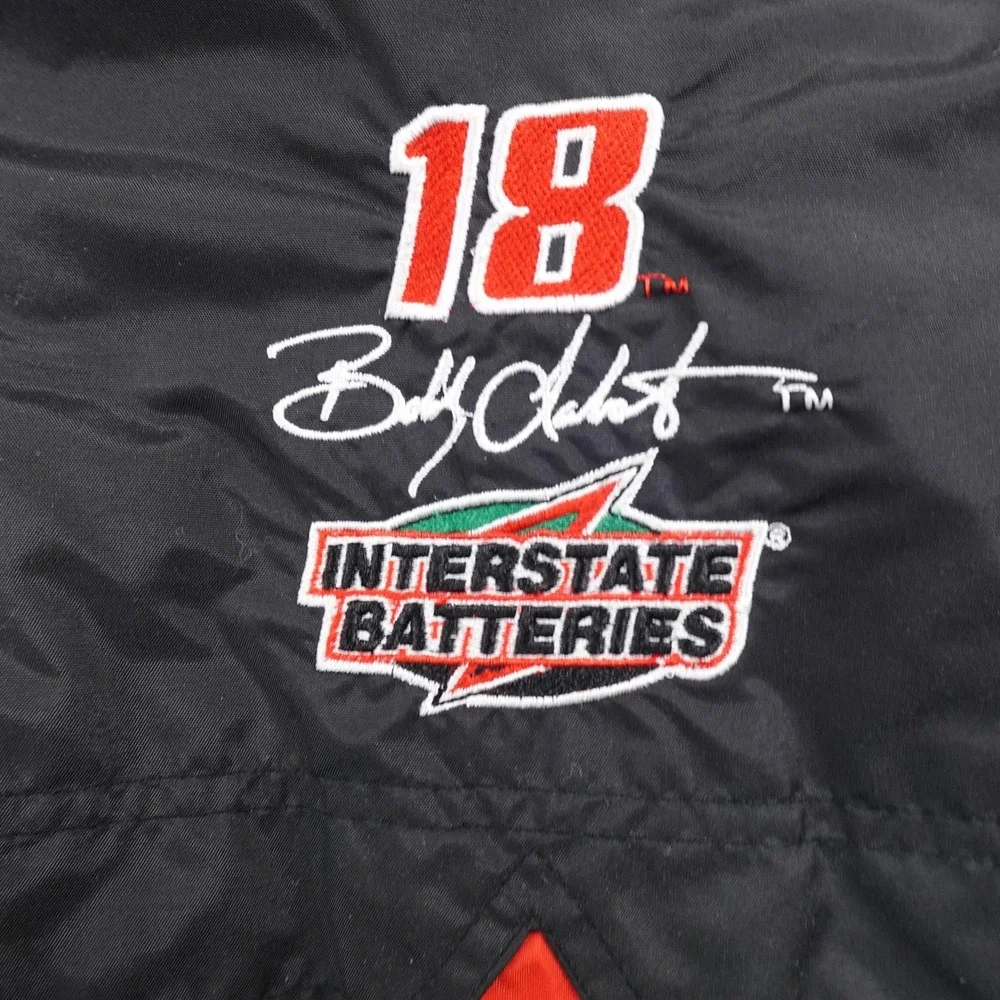 VTG Bobby Labonte Jacket Mens‎ L Black Green Chase NASCAR Racing 18 Bomber Coat